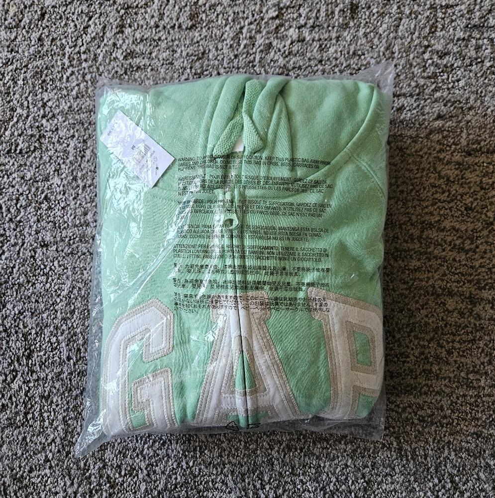 GAP Mint Green Hoodie with White Logo